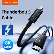CABLETIME Thunderbolt Cable 5 8K60Hz 4K540Hz USB C Cable 240W PD 80 Gbps Intel Certified