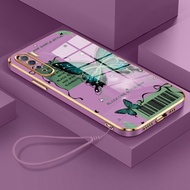 HIJAU Casing HP For OPPO A91 Reno 3 F15 Case Casing Butterfly dark green pattern Casing Casing HP Si