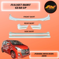 Bodykit Gear Up Perodua Myvi Icon SE 2015 Fullset Skirting Front / Side / Rear Skirt Material Abs Ne