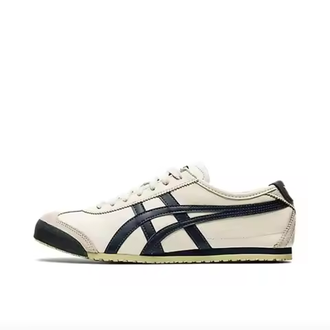 Onitsuka Tiger MEXICO 66 Men's and Women's Skateboarding Shoes, Impact Resistance Sneakers, Beige/Da