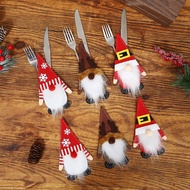 American Christmas Cutlery Set Felt Cloth Faceless Old Man Cutlery Set Christmas Home Dining Table D