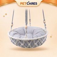 PETCARESMY DIY Cat Hammock Macrame Cat Swing Kitty Hanging Bed Handmade Cat Hammock Cat Dog Swing Ha