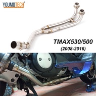 51มม./2นิ้วสำหรับ Yamaha TMAX530/500 2008-2016 TMAX560 2020-2023 TMAX530 2017-2023 รถจักรยานยนต์ไอเสียด้านหน้าท่อต่อไอเสียระบบท่อ0n หนี Moto ท่อไอเสีย Slip-On ด้านหน้า Link ท่อสแตนเลส