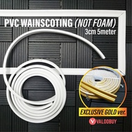 5 meter wainscoting PVC BUKAN FOAM Wall Skirting Quality TEBAL Wall Frame Home Deco