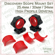 Discovery Scope Mount Set High Profile Dovetail Fit For 25.4mm 30mm 34mm