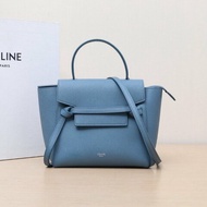 CELINE Belt鯰魚包Nano20藍色牛皮銀扣肩背包