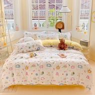 DANSUNREVE 1pc Quilt Cover Only Star Cute Bear Cake Print Comforter Cover Soft Single Queen King Siz