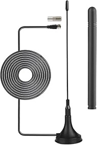 DVB-T HDTV Antenna 5 dBi VHF UHF Mini TV Antenna with Magnetic Base and Dual Replacement Antenna Rod