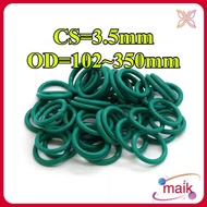 Rubber Ring Green FKM Sealing O Ring O-Ring Seal Gaskets Green  CS3.5mm OD102-350mm [maik-1]