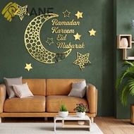 JANE Mirror Stickers, Ramadan Decors Removable Wall Sticker,  DIY Arylic Home Decorations Eid Mubarak Wall Decal