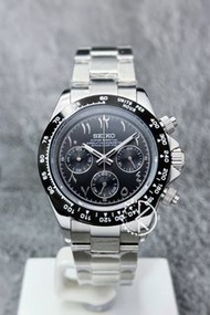 【NEW】Seiko Mod Quartz Chronograph Watch 40mm 中東字黑熊貓地通拿 精工改裝石英計時鋼錶