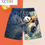Straight Shorts Men's And Women's Printed Beach Shorts Cartoon Panda Shorts
