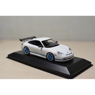Mini Cut Minichamps 1: 43 Porsche 911 (996) GT3 RS 2002, White/Blue Wheel, with Blue Garland, Limite