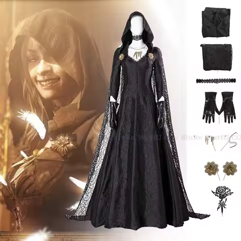 Adult Vampire Lady Lady Evil Cosplay Resident 4 Remake Village Moth Costume Dress Girl Fantasy Dimit