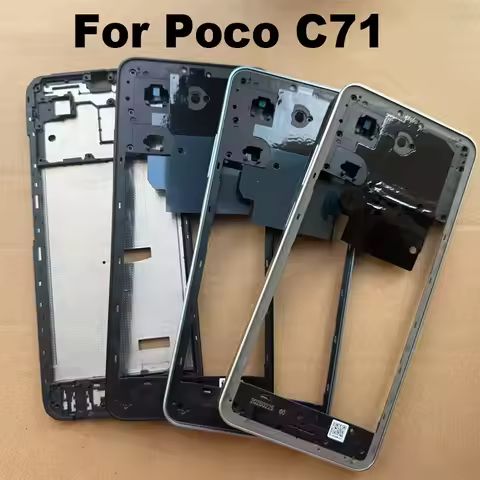 For Xiaomi Poco C71 Middle Frame Front Bezel Cover Chassis Housing Back Plate LCD Holder Replacement