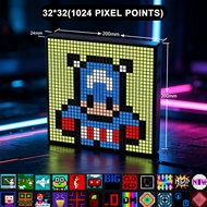 Saimili Smart Bluetooth Pixel Frame Night Light - 32x32 Programmable DIY RGB LED Display for Art, Ho