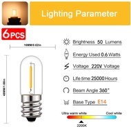 6 gói E12 E14 bóng đèn Led 1 Wát T16 Filament candelabra bóng đèn nhỏ ấm whte hình ống bóng đèn đêm