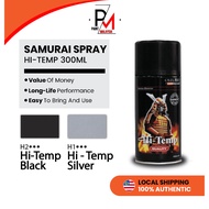 SAMURAI Spray Hi Temp Black/Silver H1 H2 Spray Exhaust Spray Tahan Panas Spray Ekzos Spray Kulit Enj