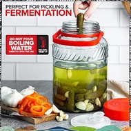 Super 1 Gallon Glass Jar with Lid (2 Pack) 128 Oz Large Jars Wide Mouth for Sun Tea, Big Kombucha Ea