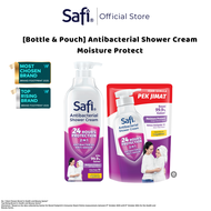 Safi Antibacterial Shower Cream Moisture Protect (975g) + Refill Pack Pouch (850g) | Kills 99.9% Ger