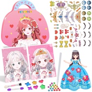 FUGLAD Paper Craft Kits for Kids - 3 in 1 Art Craft Activity Sticker Book Toys with Diamond Painting