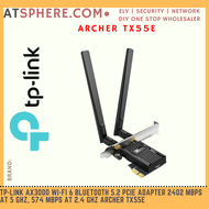 TP-LINK Tplink TX55E AX3000 Wireless Wifi 6 Speed Bluetooth 2.4GHz 5GHz PCIe Adapter 2 External Ante