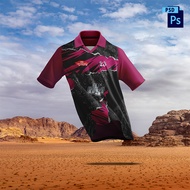 Jersey Retro Collar Mockup 3D Realistic | Mockup Tshirt Realistic 3D