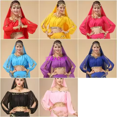 bollywood oriental belly dance costumes professional women wear clothes sari indian tribal top sequi