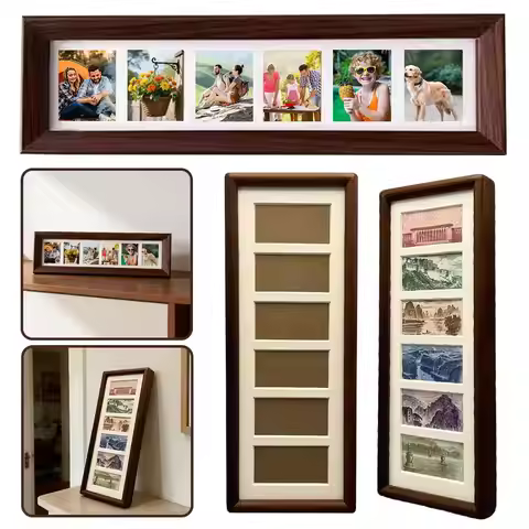 Oil Painting Picture Frame Pendulum Table Rectangle Hollow Picture Frame Wooden DIY Frame Wedding Co