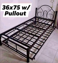 STEEL BED SEMI DOUBLE WITH PULL OUT FRAME ONLY