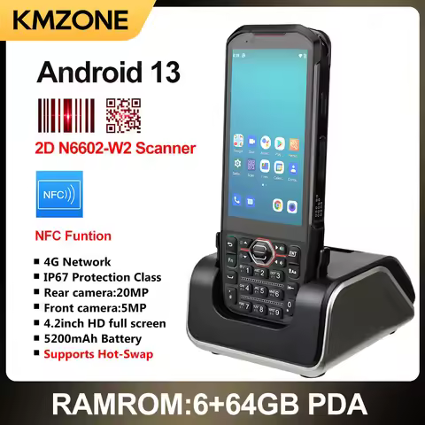Android 13 RAM+ROM 6G+64GB Handheld PDA with 2D Scanner Data Collector Terminal Hot-swappable Rugged