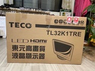 東元電視32吋高畫質LED電視螢幕(附贈小米電視棒、遙控器、HDMI線、電視腳架）