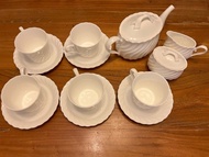 日本Nikko 純白骨瓷茶壺茶杯套裝