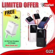 【3C Certified】Xinzhen G22 20000mAh Powerbank 45W Fast Charging Power Bank Built-In Cable Pawer Bank 