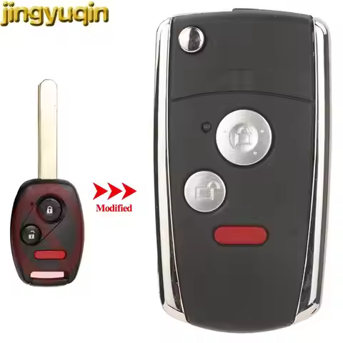 Jingyuqin 3 Buttons Flip Remote Car Key Fob Shell For Honda Accord CIVIC STREAM 2006 2007 2008 2009 
