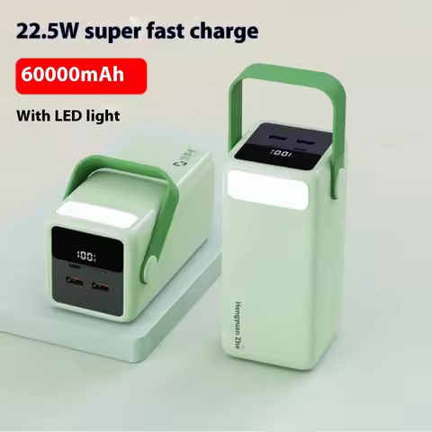Hengyuanzhe 60000mAh Large Capacity Durable Power Bank Dual Fast Charge Camping Outdoor Lighting Lam