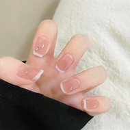 Thai Shop False Nails [DD330]Fashion French Style Flash Drill