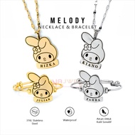 Melody - Custom Name Titanium Anti-Rust Girls' Jewelry Set Kids Jewelry Accessories