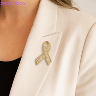 ZENITHBOX​ Black Ribbon Pin, Rhinestone Crystal Awareness Funeral Ribbon Badge Brooch, Melanoma Canc