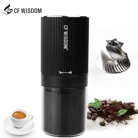 CF WISDOM Electric Coffee Grinder Detachable Design Adjustable Coffee Grinder Camping Outdoor Use Ea