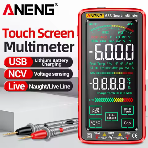 Professional Multimeter AC/DC Voltage Test ANENG 683 6000 Counts Current Ammeter Smart Touch Screen