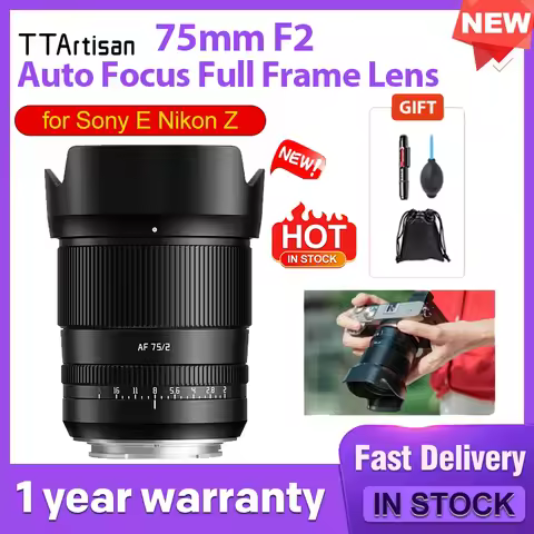 TTArtisan Auto Focus 75mm F2 full frame mirrorless camera lens E Z mount for Sony A7M4 a6000 zve10 a