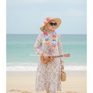 (A) BLOUSE CORAK Aloha Hawaii Beach Dress girl fashion Spring And Summer Floral Dress