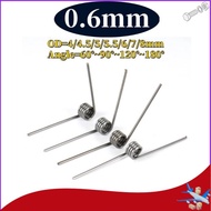 sus304 d0.6mm OD4/4.5/5/5.5/6/7/8mm V-shaped spiral torsion spring angle 60/90/120/180 degrees【DTY-M