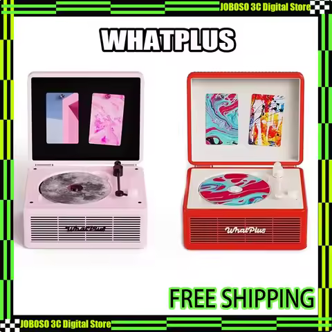 Whatplus C300 Pro CD Player Wireless Bluetooth Retro Record Player Magnetic Attraction Dual Stereo S