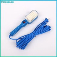 orange Portable 7W 30LED Workshop Flashlight 220V Garage Work Light Repair Inspection Lamp 10M Power