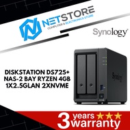 SYNOLOGY DISKSTATION DS725+ 2BAY RYZEN 2.6GHZ-DC 4GB 1X2.5GLAN 2NVMe - SYN-DS725+