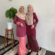 Baju Kurung moden raya 2022 Modern Riau Pahang Kedah mini perempuan songket plain murah