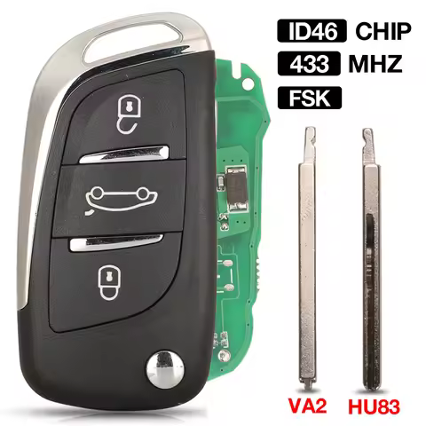 jingyuqin 3 BTN 434MHZ ID46 Chip FSK Flip Folding Remote Car Key For Peugeot 508 For Citroen C3 C4 C