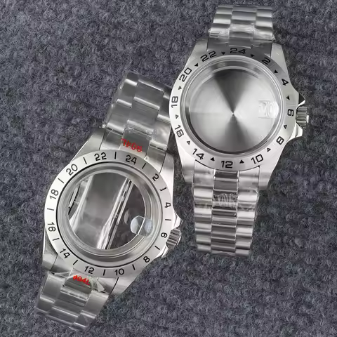 39mm NH35 Case For Explore 2 Case Solid bezel Sapphire glass Jubilee/Presidential Strap Fit GMT nh34